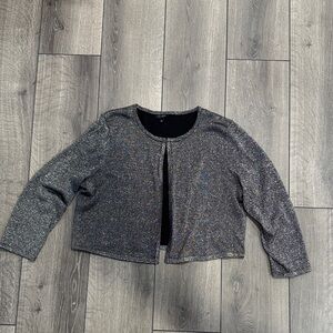 Talbots Black and Silver Glitter Sweater Sz L